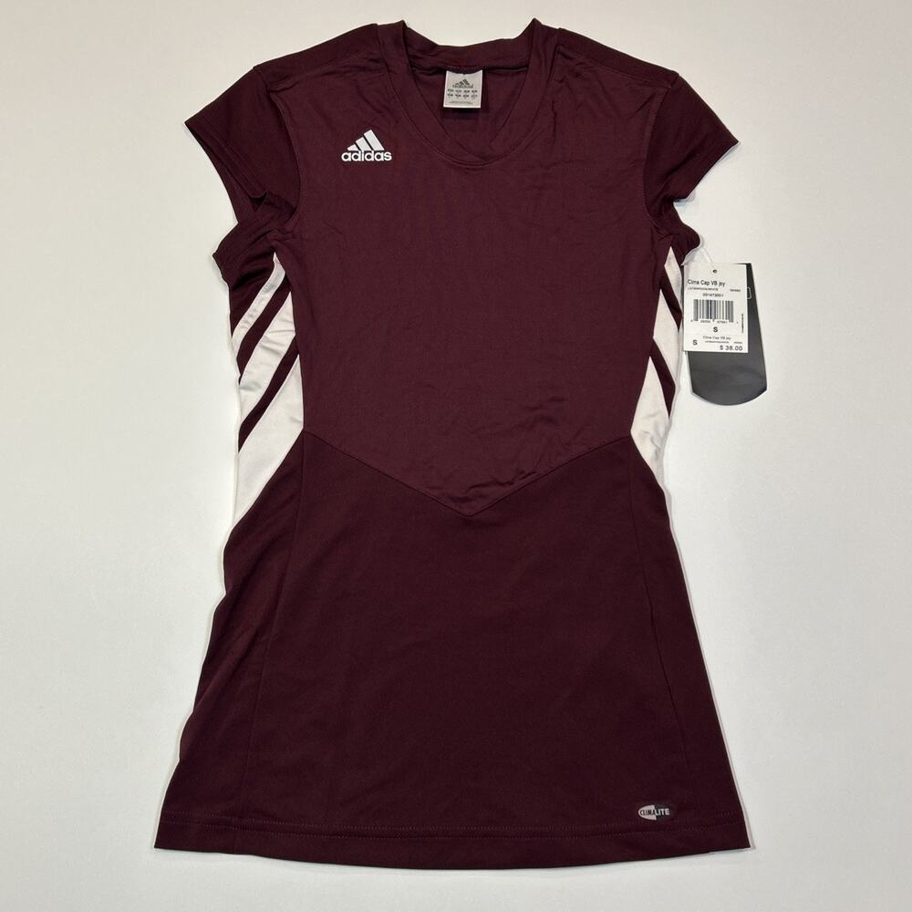 Adidas Climalite Volleyball Jersey Womens Small Red Cap Sleeve NWT Blank